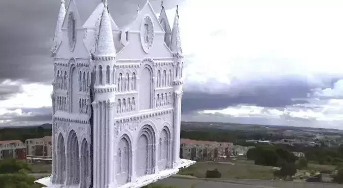 Paris Cathedral tower base 2 3D model