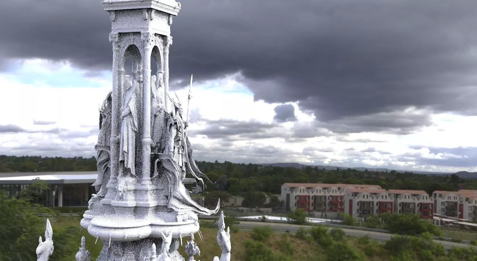 Fountain angel statues new version 1 3D model_0