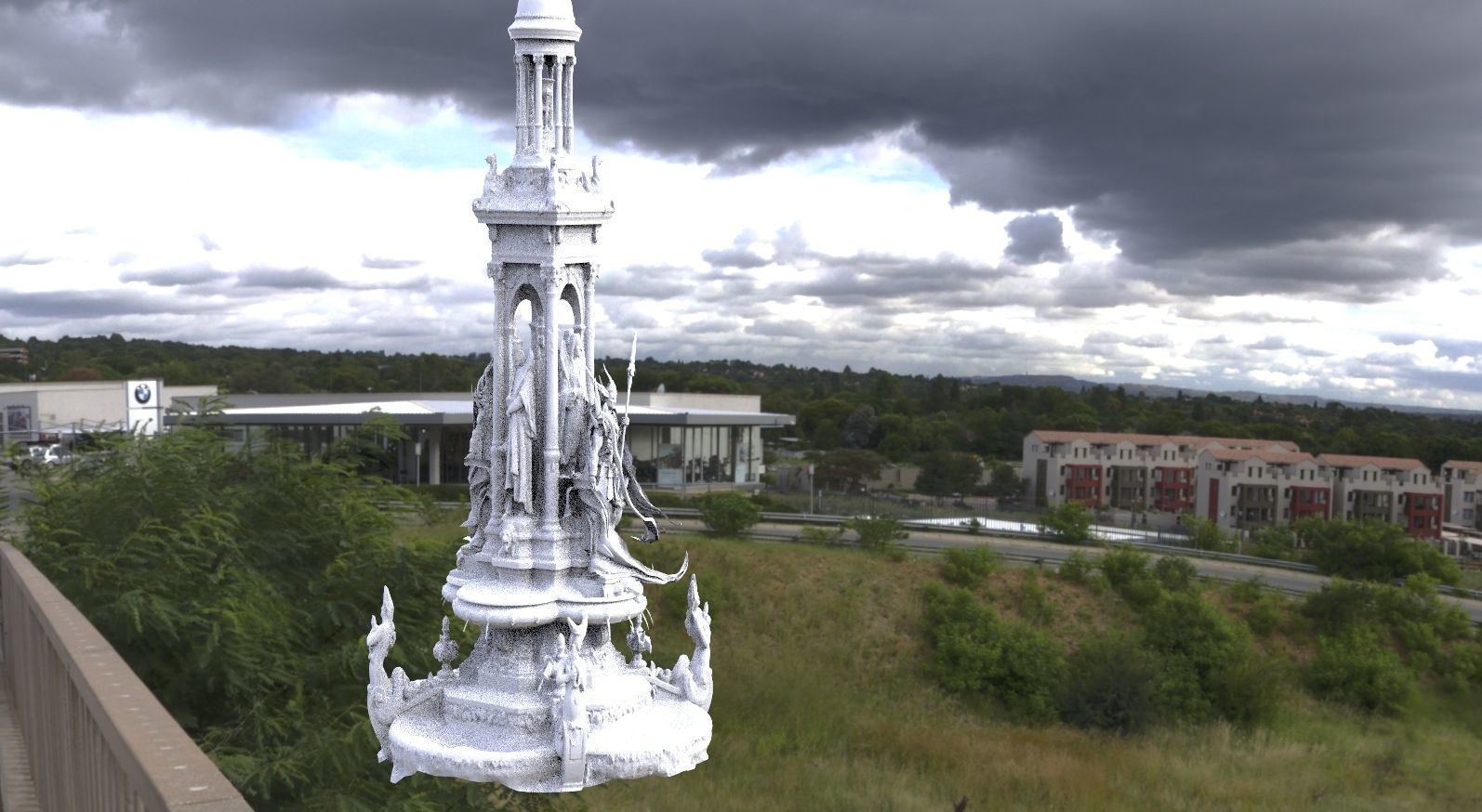 Fountain angel statues new version 1 3D model_1