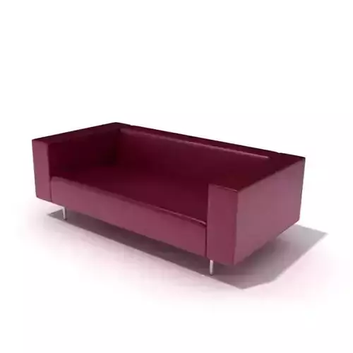 Burgundy Leather Modern Couch