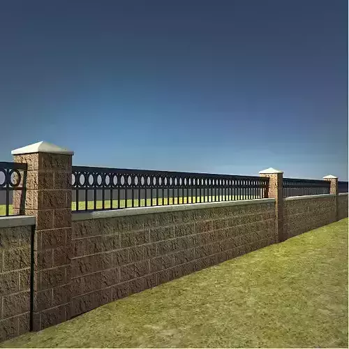 Stone and Wrought Iron Wall