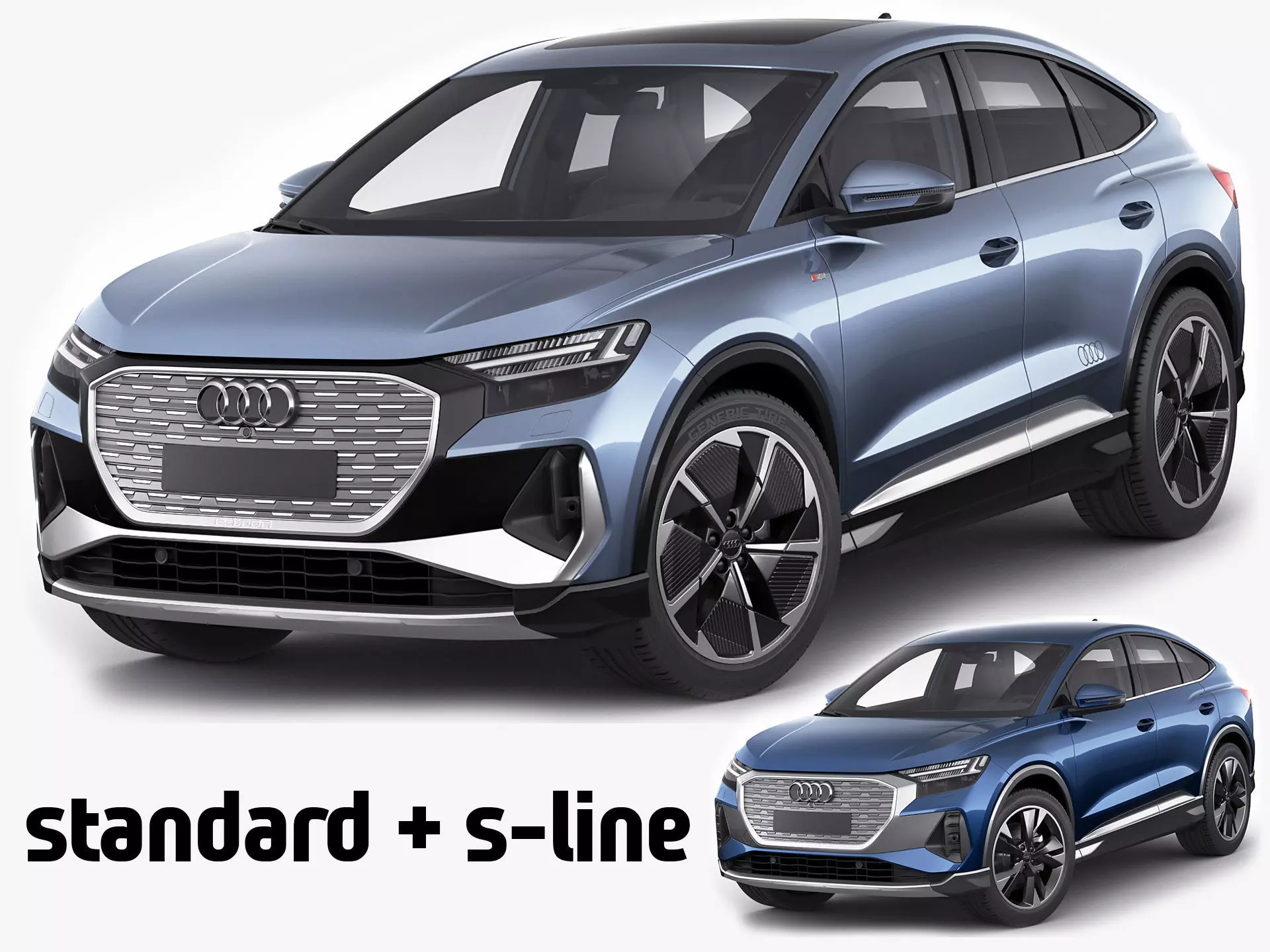 Audi Q4 e-tron  Sportback 2022 standard and s-line 3D model_0