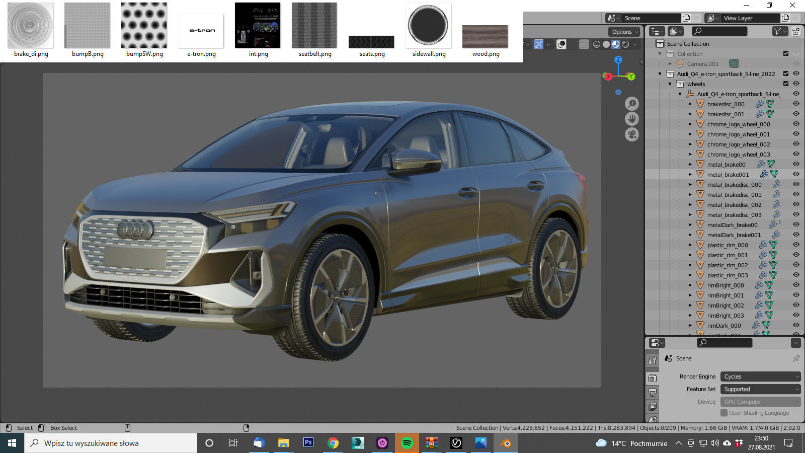 Audi Q4 e-tron  Sportback 2022 standard and s-line 3D model_43