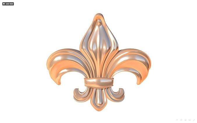 Flower Lily Fleur de lis 3D print model