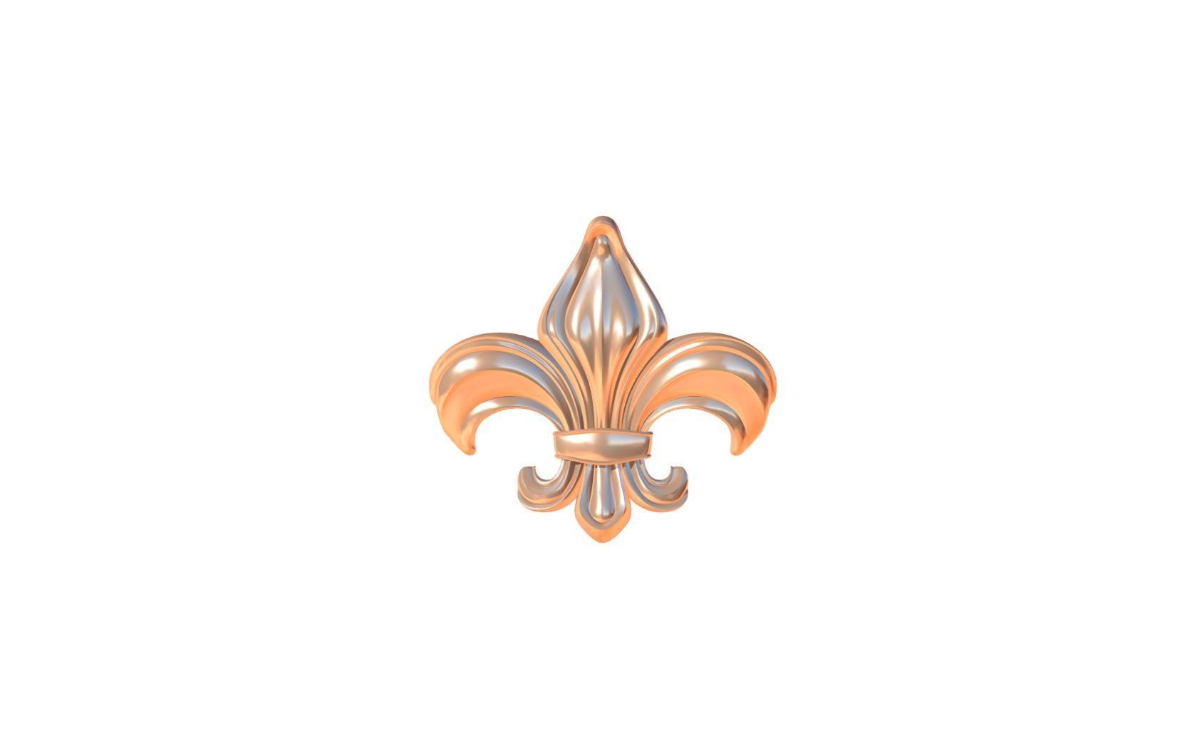 Flower Lily Fleur de lis 3D print model_24