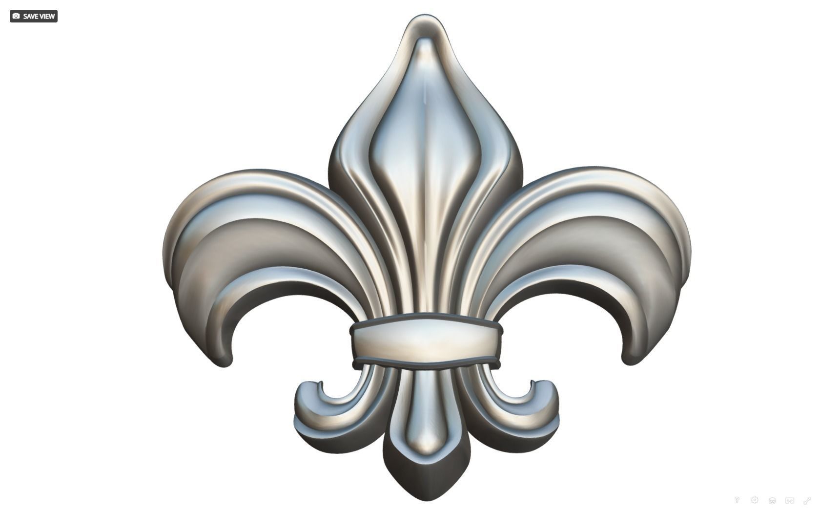 Flower Lily Fleur de lis 3D print model_11