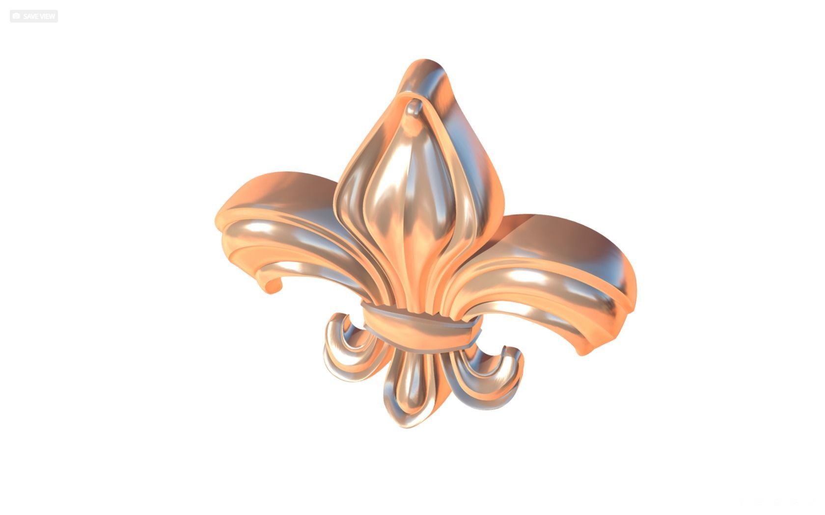 Flower Lily Fleur de lis 3D print model_2