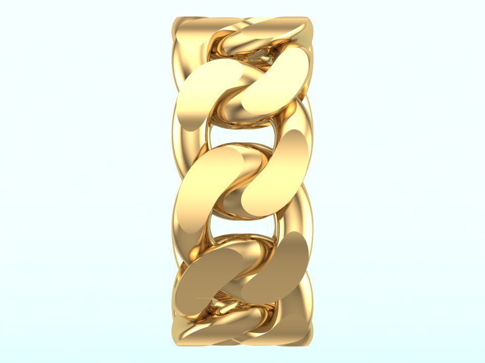 Chain ring - Miami Cuban ring - Link ring - Size 10 3D print model_10