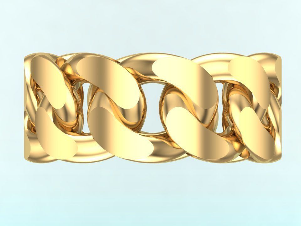 Chain ring - Miami Cuban ring - Link ring - Size 09 3D print model_8