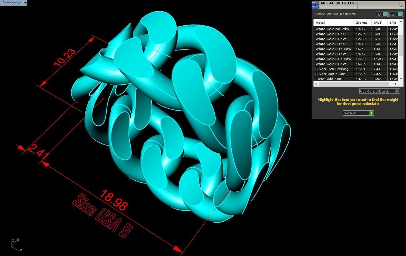 Chain ring - Miami Cuban ring - Link ring - Size 09 3D print model_6