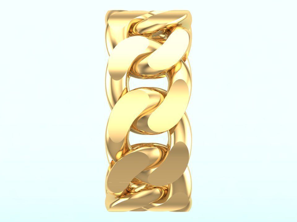 Chain ring - Miami Cuban ring - Link ring - Size 08 3D print model_8