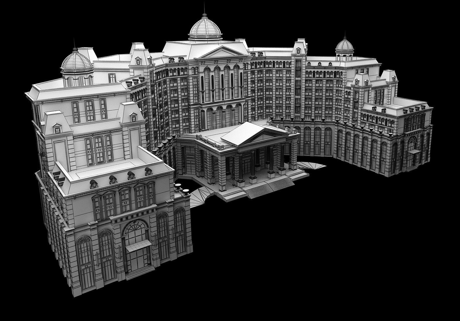 hotel building 3D model_7