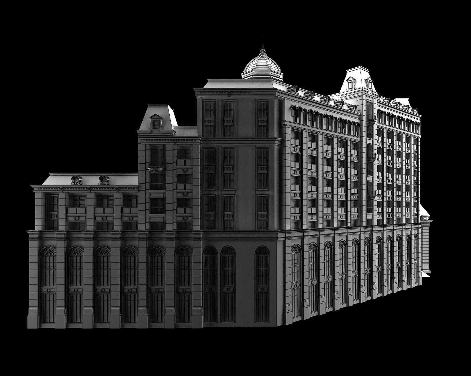 hotel building 3D model_8