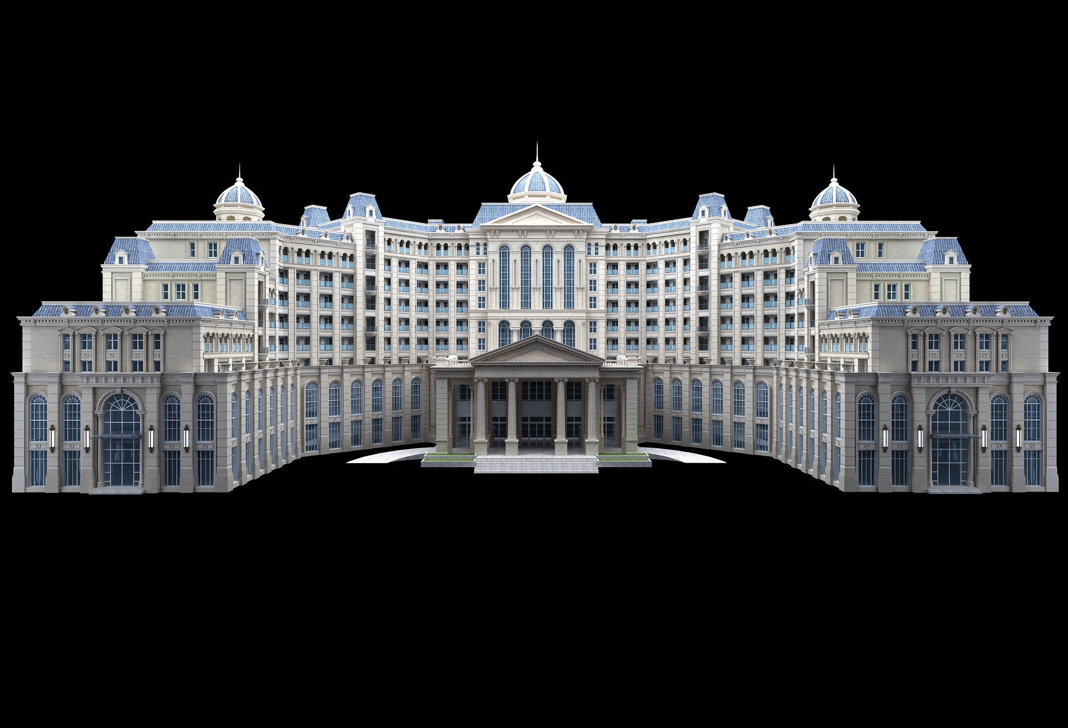hotel building 3D model_1