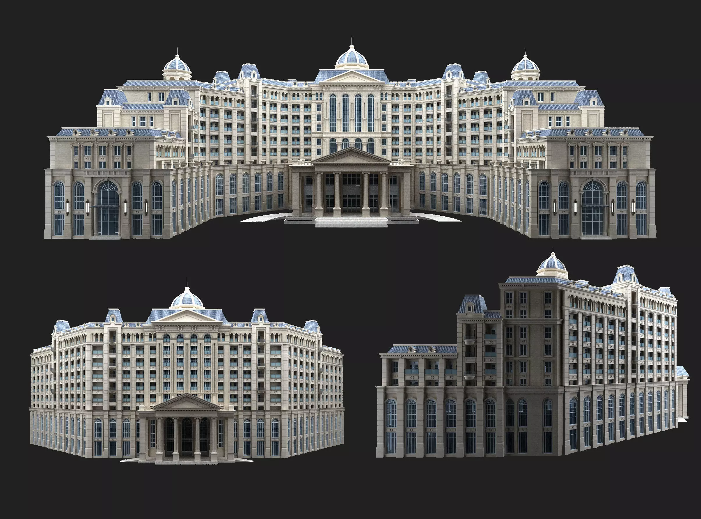 hotel building 3D model_0
