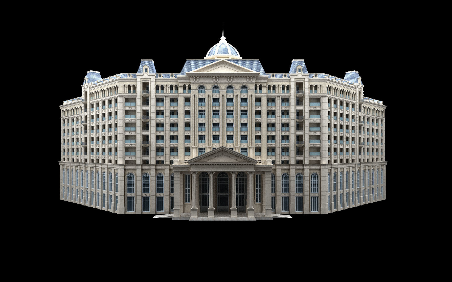 hotel building 3D model_2
