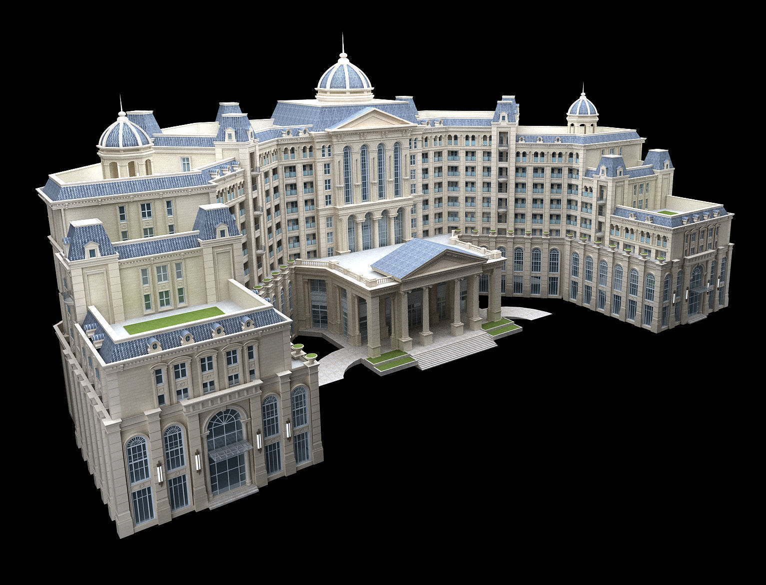 hotel building 3D model_4