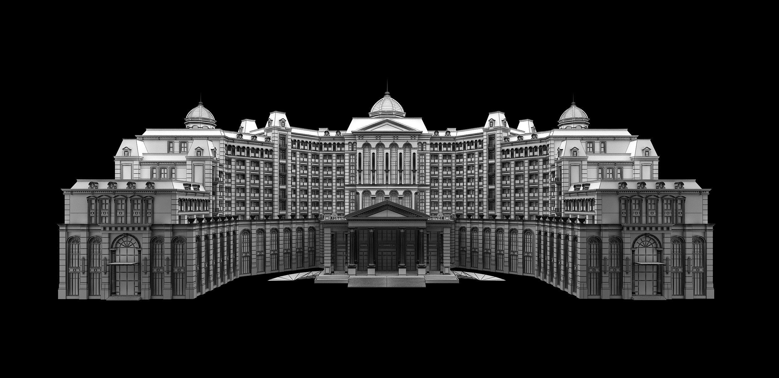 hotel building 3D model_5