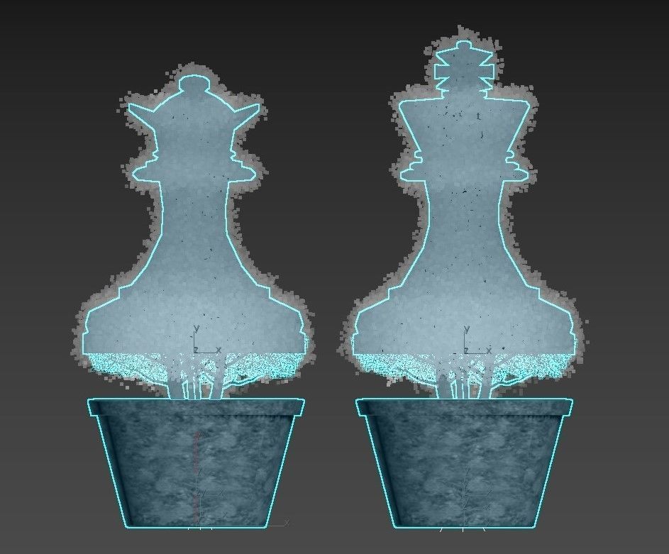 Bush plant - boxwood Low-poly 3D model_1