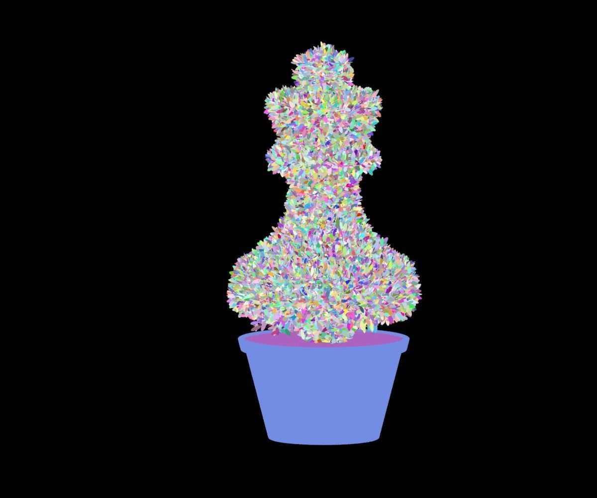 Bush plant - boxwood Low-poly 3D model_5