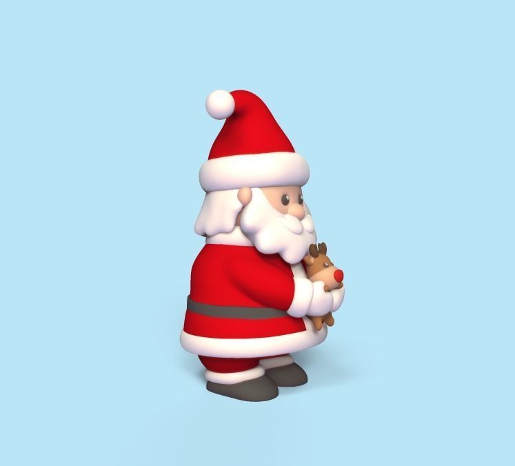 Santa Claus and Deer 3D print model_1