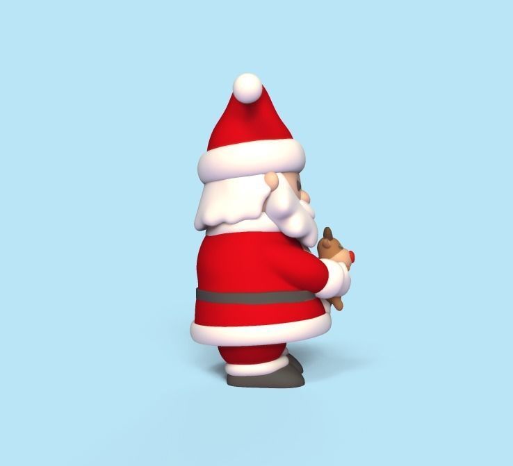 Santa Claus and Deer 3D print model_2