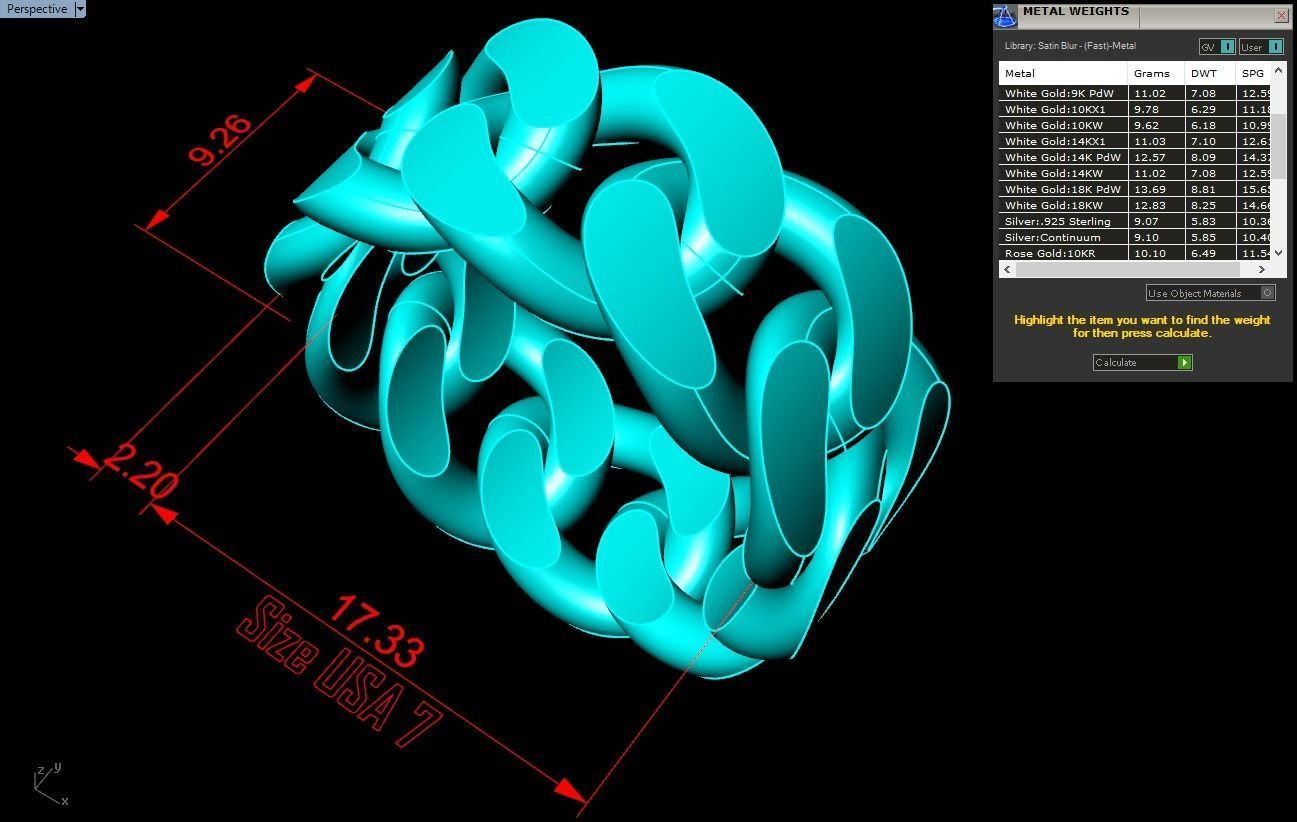 Chain ring - Miami Cuban ring - Link ring - Size 07 3D print model_5