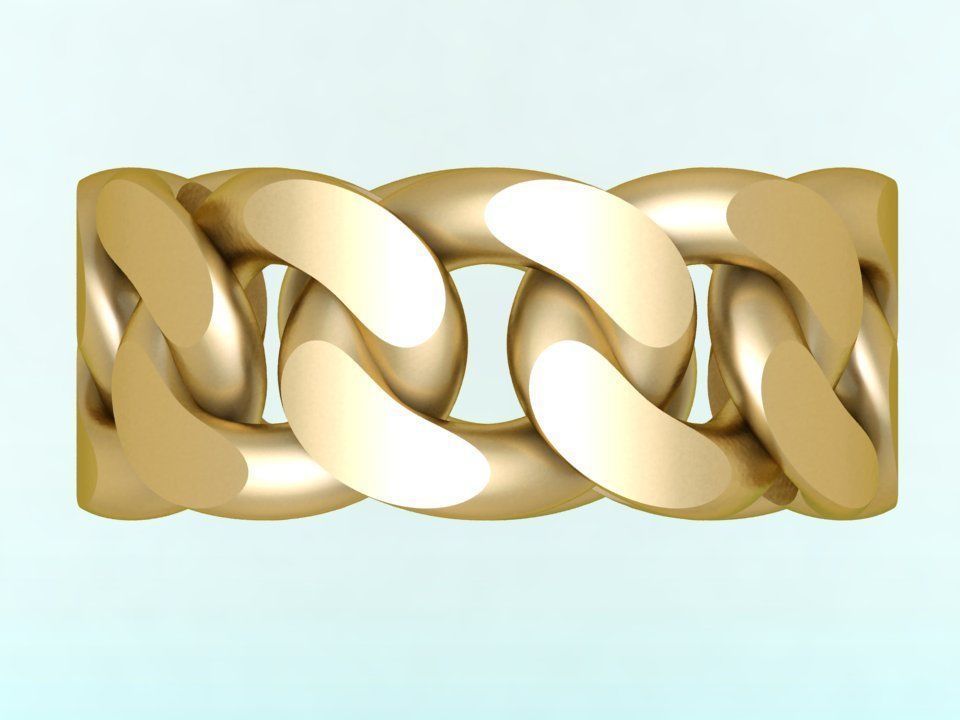 Chain ring - Miami Cuban ring - Link ring - Size 07 3D print model_3
