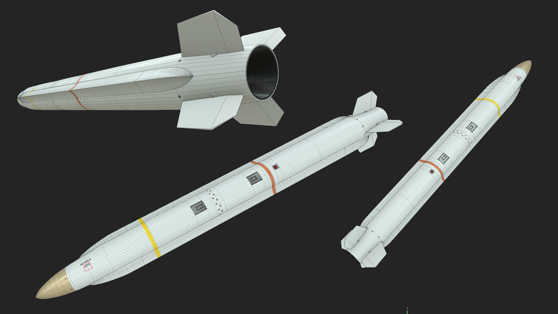 AARGM-ER missile Low-poly 3D model_5
