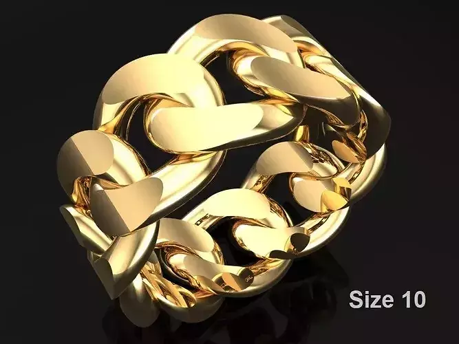 Chain ring - Miami Cuban ring - Link ring - Size 11