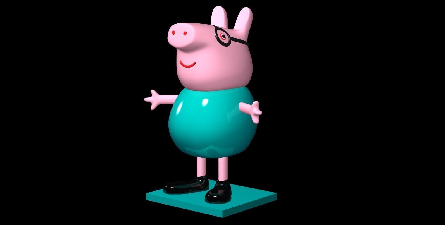 Pigs  family Low-poly 3D model_4