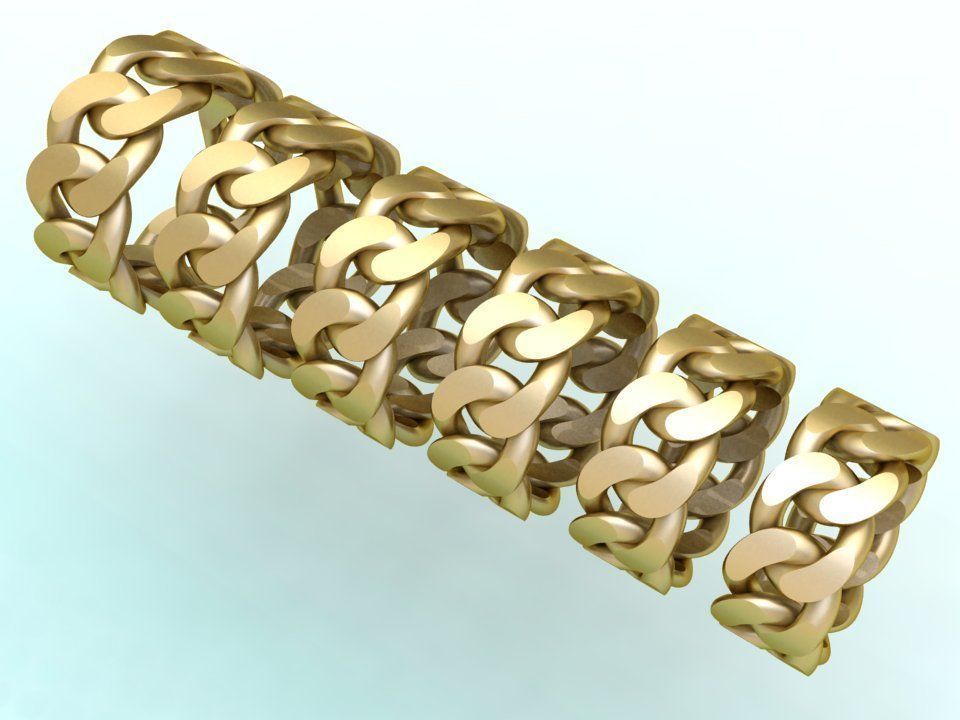 Chain ring - Miami Cuban ring - Link ring - Size 6 - 11 3D Model Collection_3