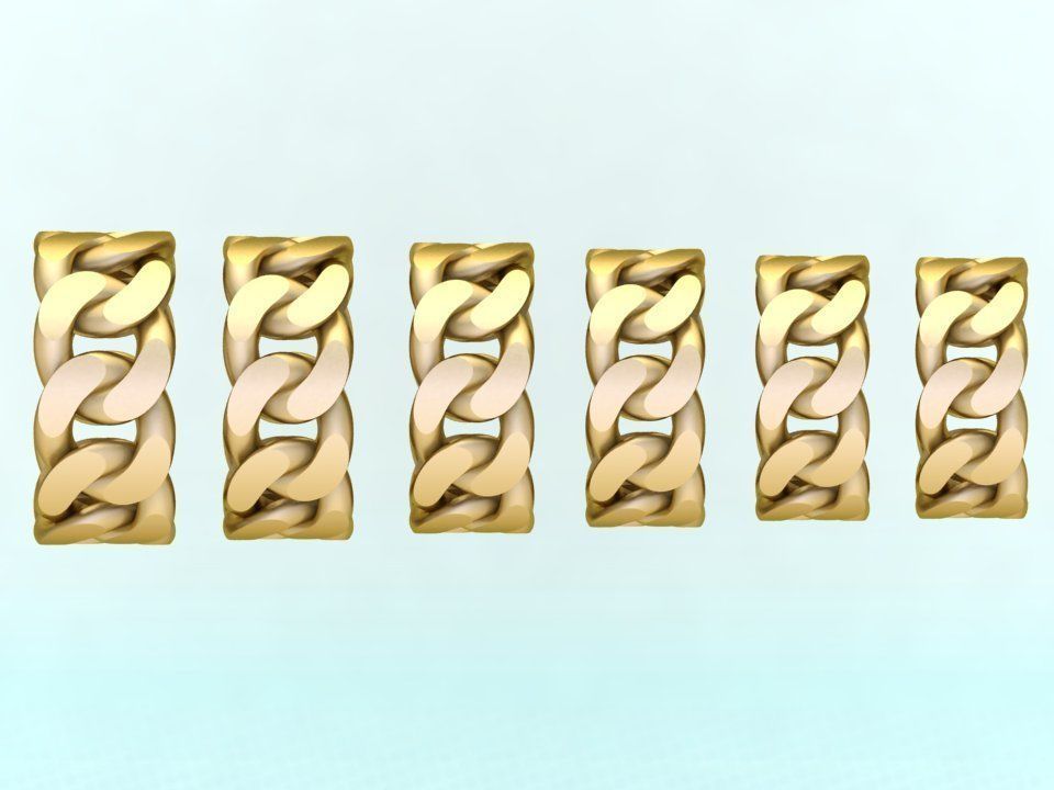 Chain ring - Miami Cuban ring - Link ring - Size 6 - 11 3D Model Collection_9
