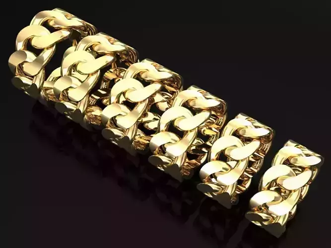 Chain ring - Miami Cuban ring - Link ring - Size 6 - 11 3D Model Collection Chain ring - Miami Cuban ring - Link ring - Size 6 - 11 3D Model Collection