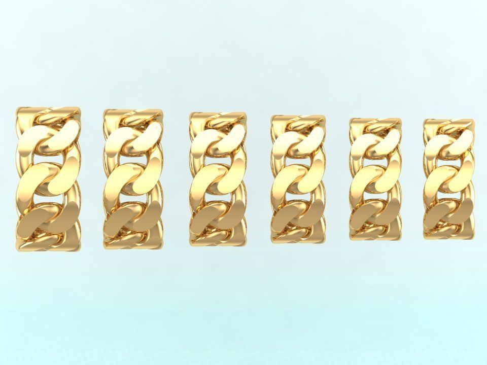 Chain ring - Miami Cuban ring - Link ring - Size 6 - 11 3D Model Collection_5