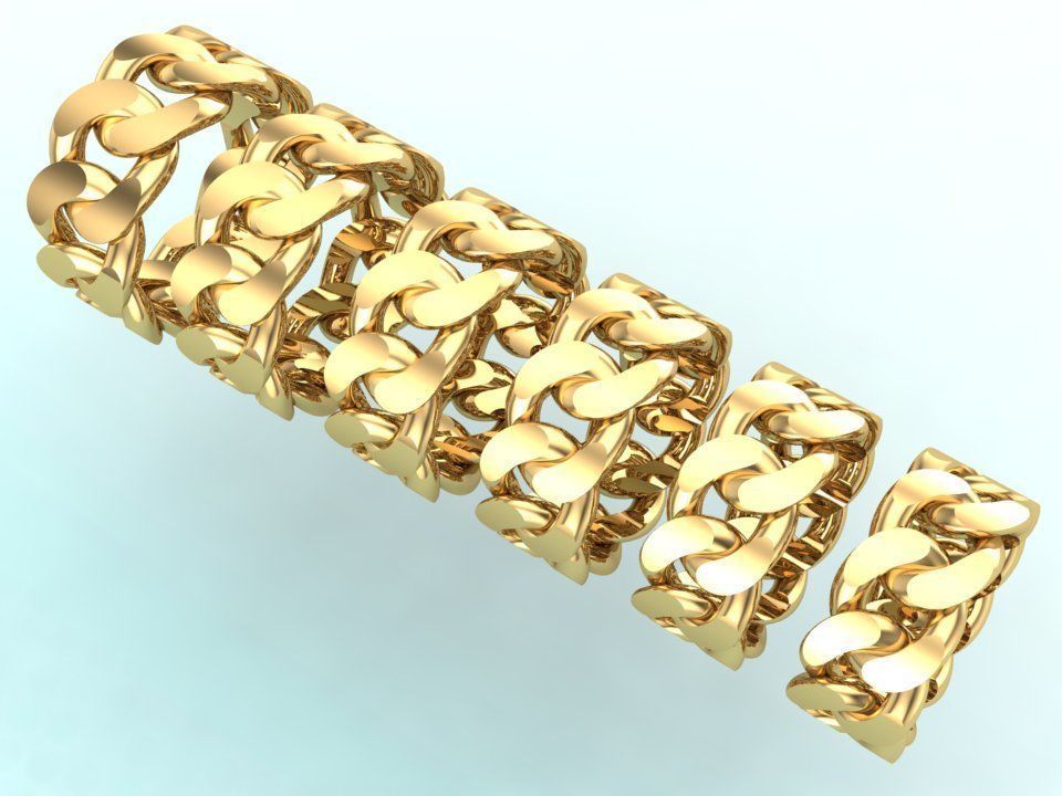 Chain ring - Miami Cuban ring - Link ring - Size 6 - 11 3D Model Collection_2