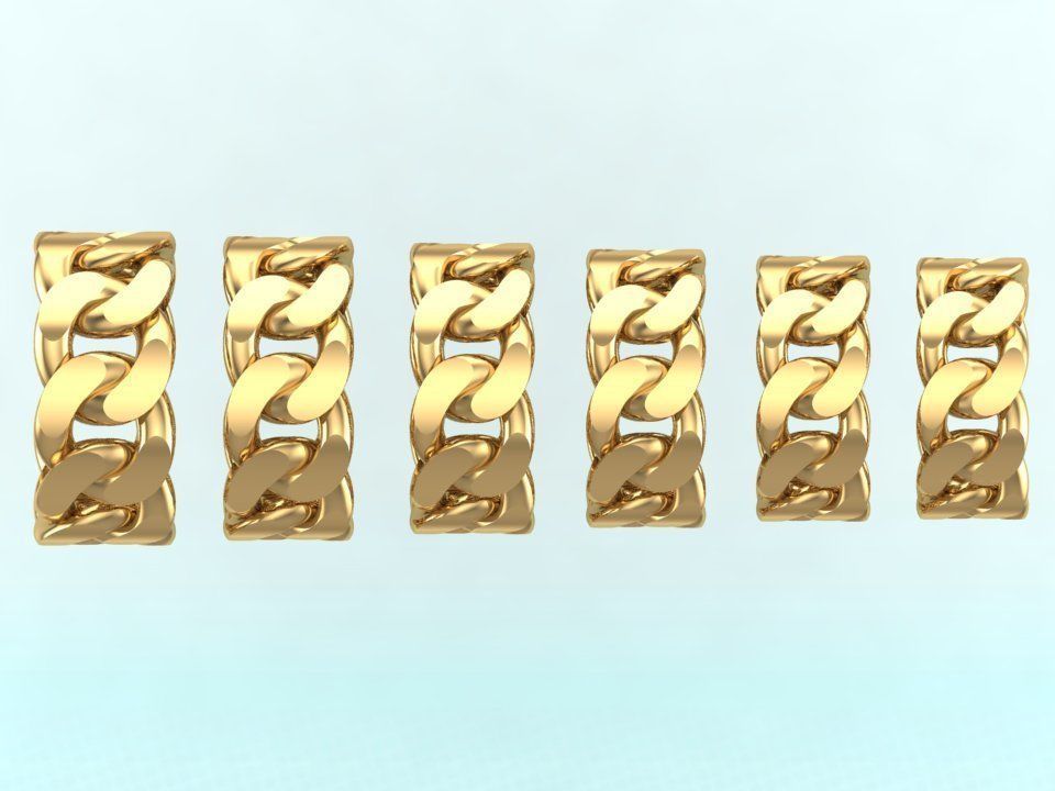 Chain ring - Miami Cuban ring - Link ring - Size 6 - 11 3D Model Collection_7