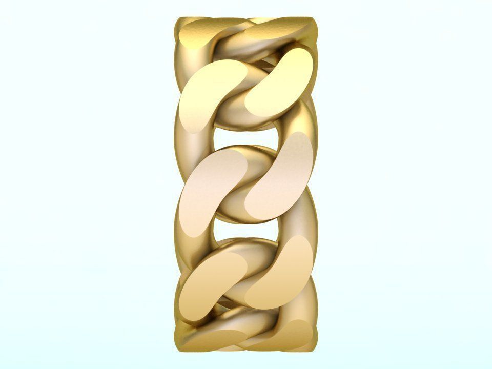 Chain ring - Miami Cuban ring - Link ring - Size 6 - 11 3D Model Collection_16