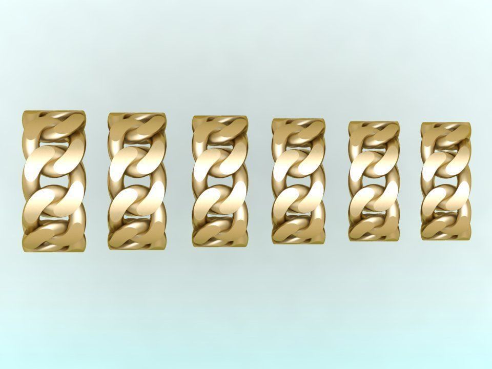 Chain ring - Miami Cuban ring - Link ring - Size 6 - 11 3D Model Collection_6