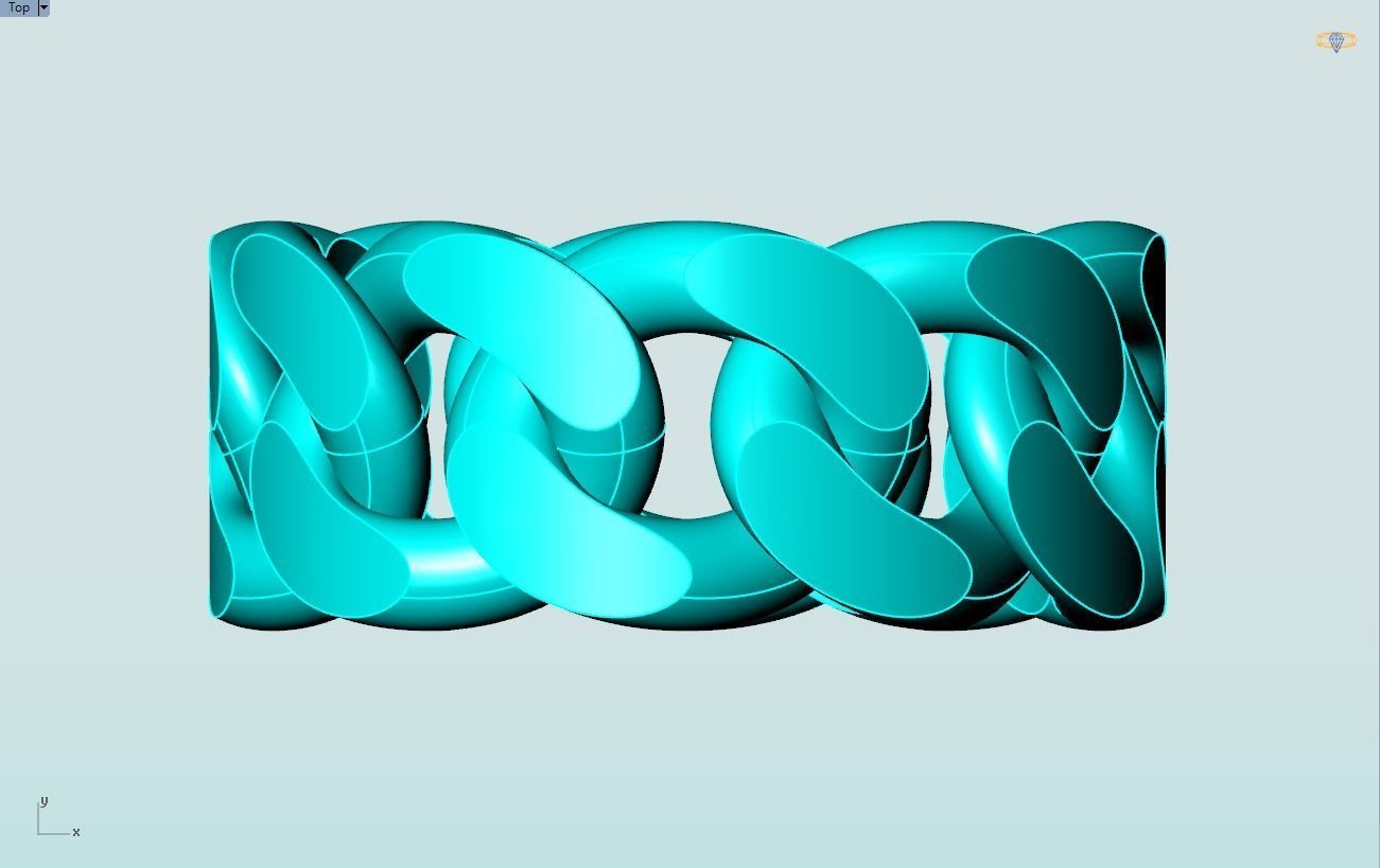 Chain ring - Miami Cuban ring - Link ring - Size 6 - 11 3D Model Collection_21