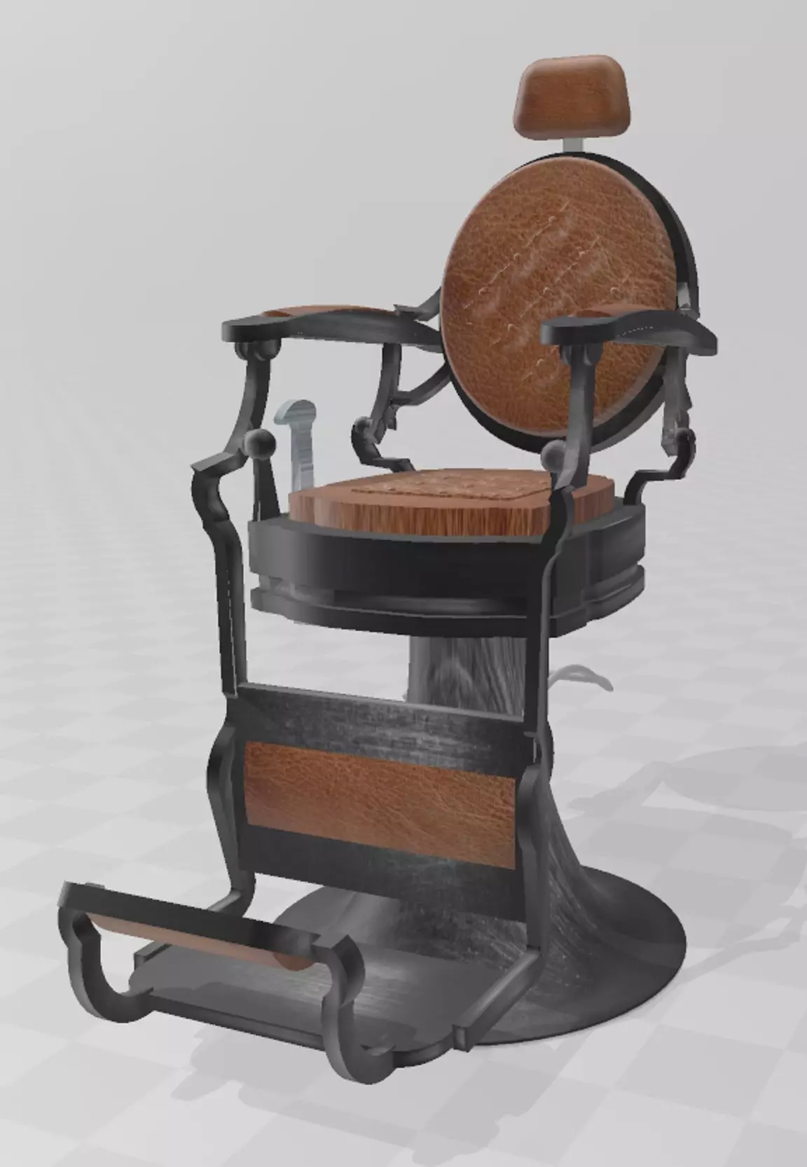 Barber Chair 3D model_0