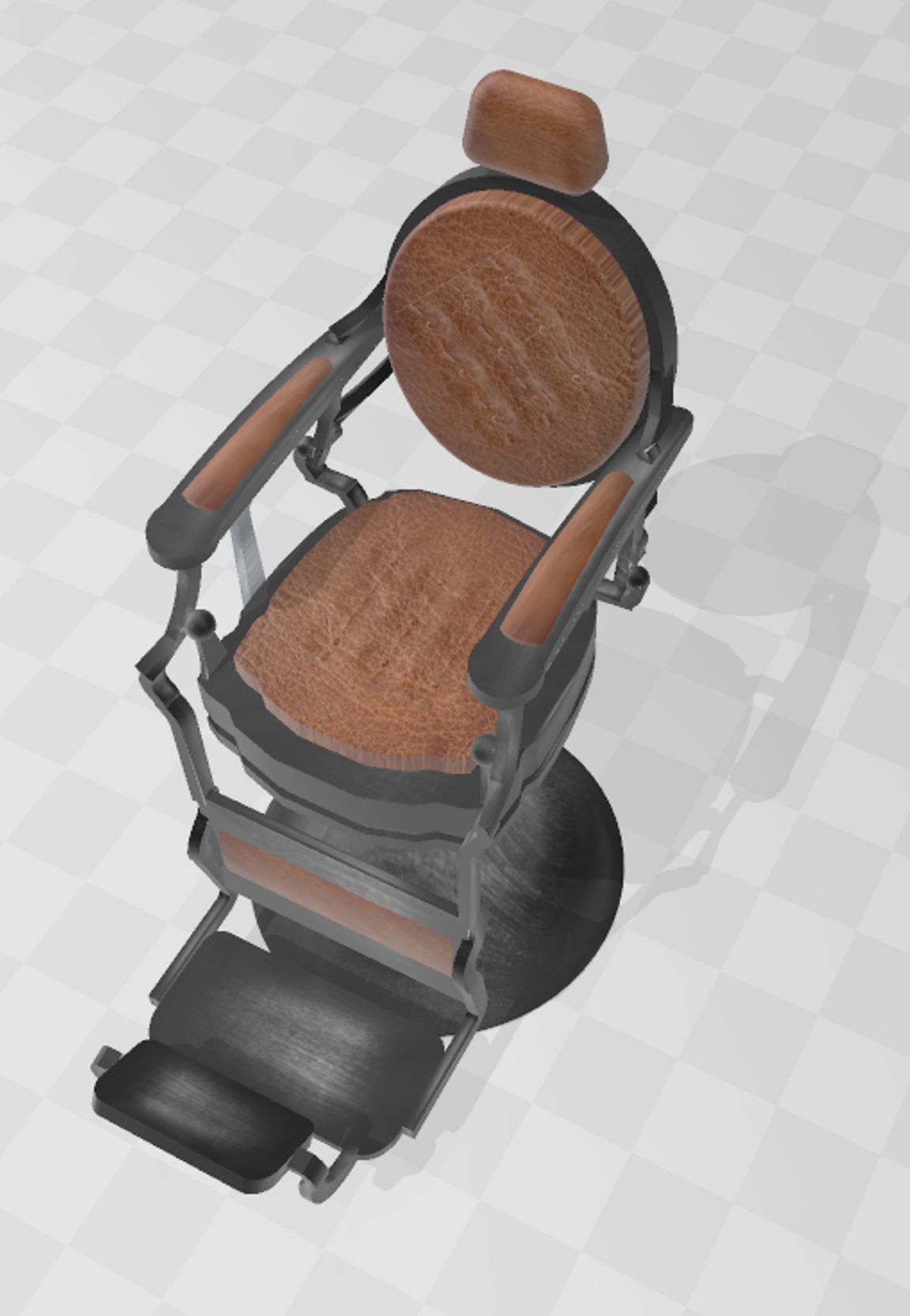 Barber Chair 3D model_2