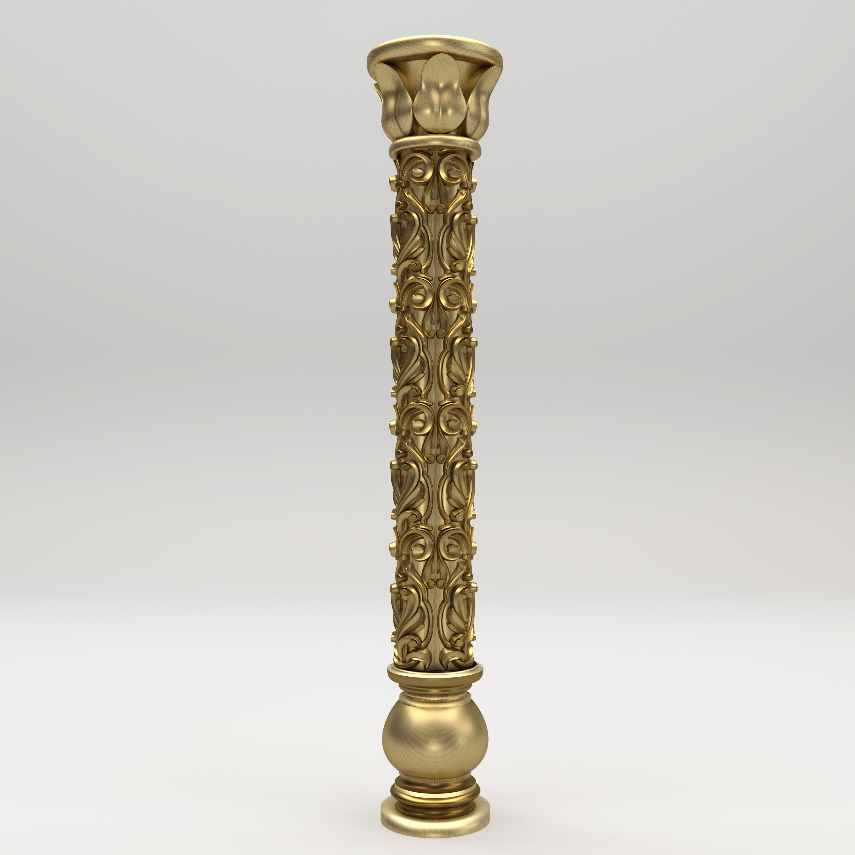 Carved Column 3D model_2