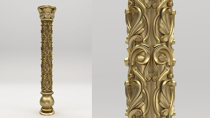 Carved Column 3D model