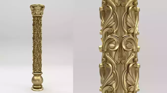 Carved Column 3D model