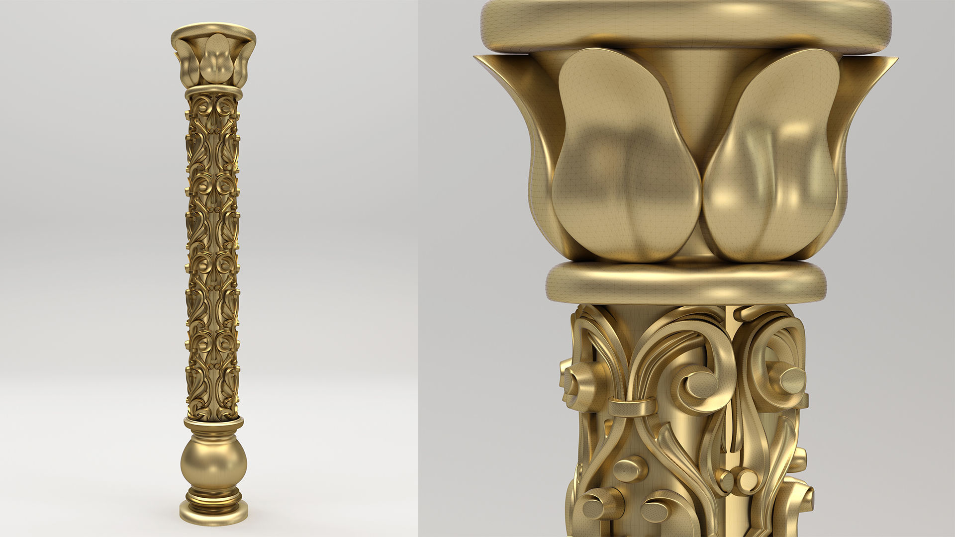 Carved Column 3D model_1