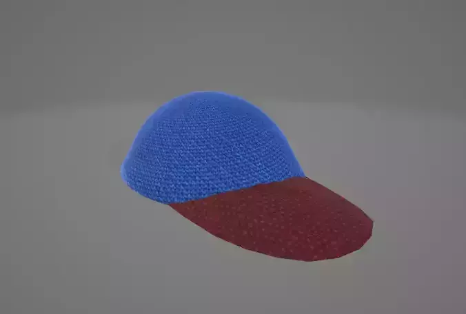 realistic cap 3d model knitted baseball
