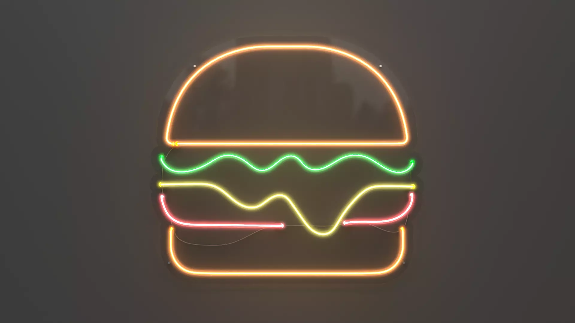 Burger - Neon Sign 3D model_0
