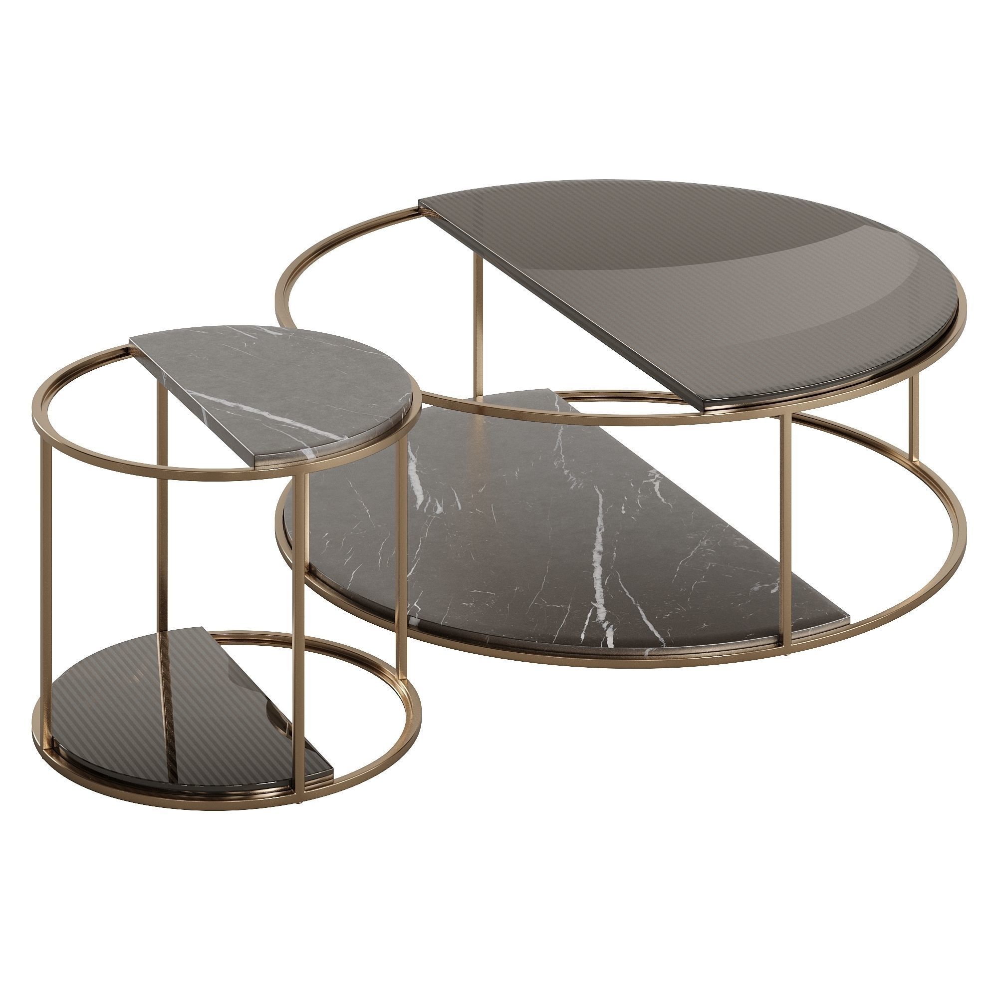 Fendi Boogie Circle Portoro Palladium Marble Low-poly 3D model_1