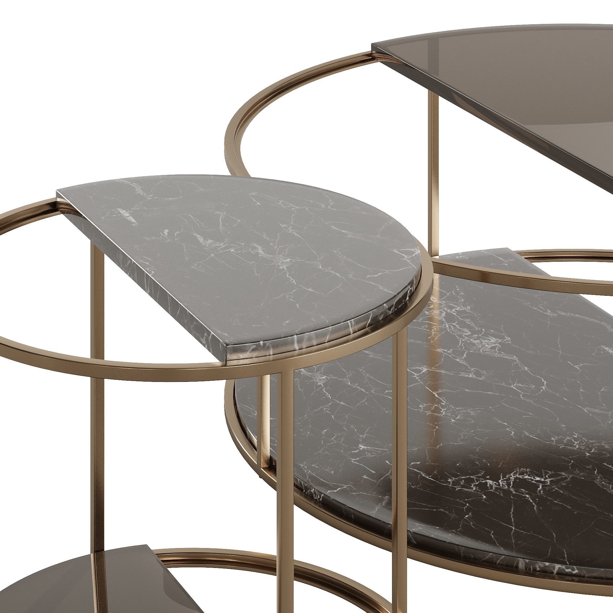 Fendi Boogie Circle Portoro Palladium Marble Low-poly 3D model_2